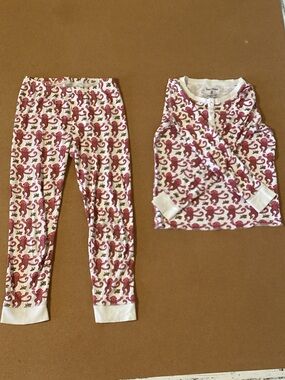 Roller Rabbit Pink & Cream Monkey Pajama Set